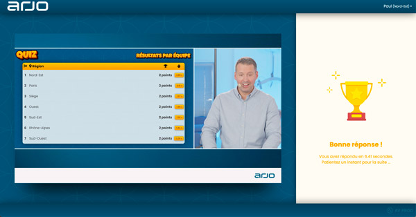 Plateforme streaming personnalisée quiz en direct