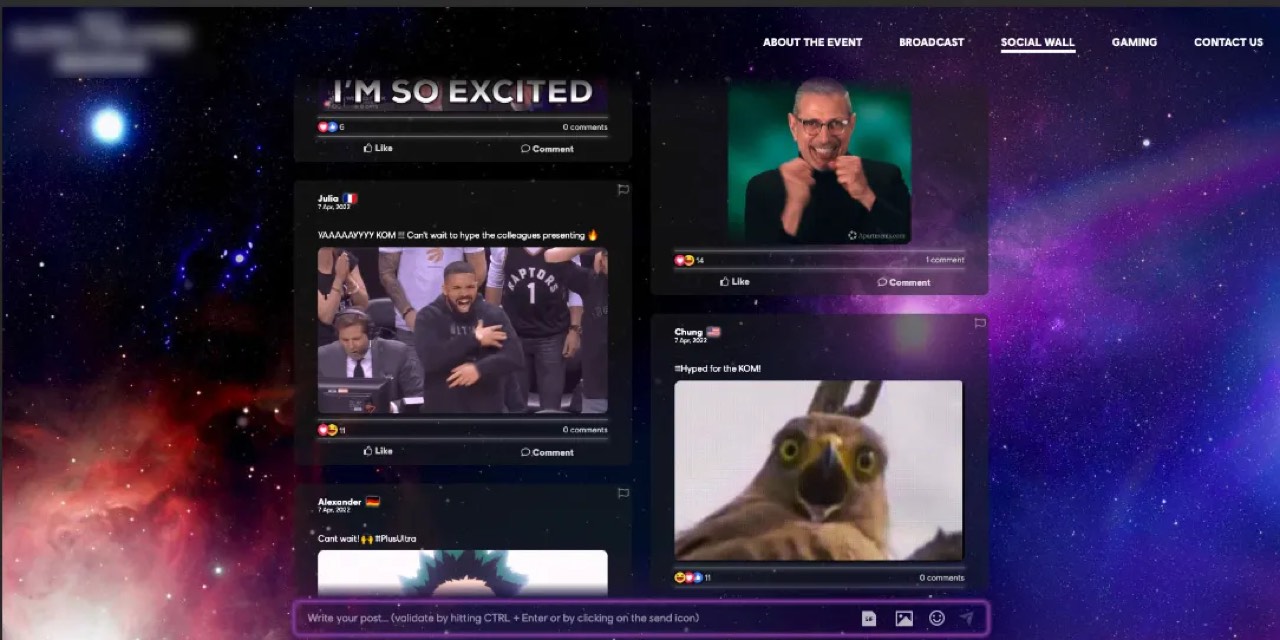 Social wall de la plateforme Ubisoft