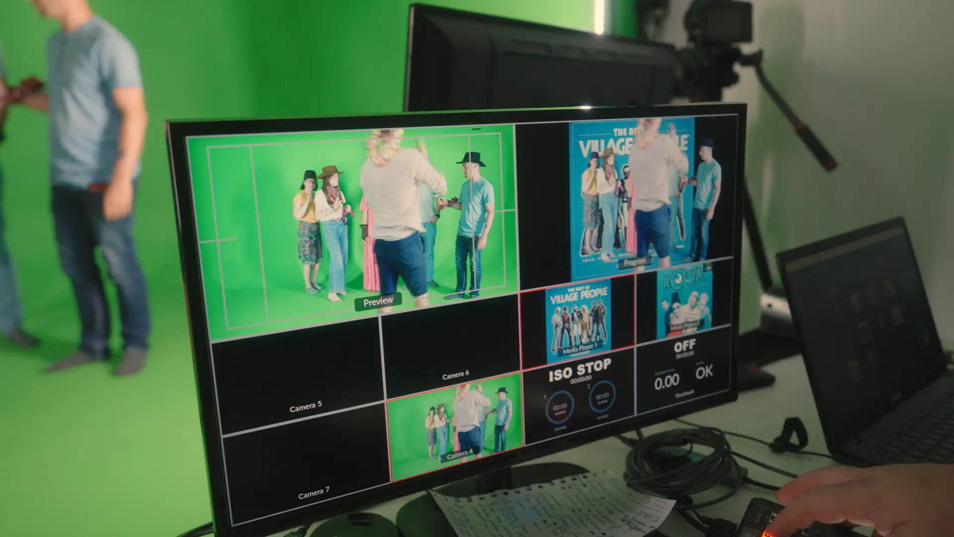 evenement d'entreprise ecran fond vert