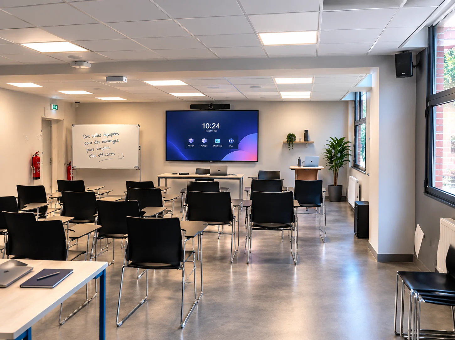 avprod-dsm-food-salle-hybride-ecran-barre-visio