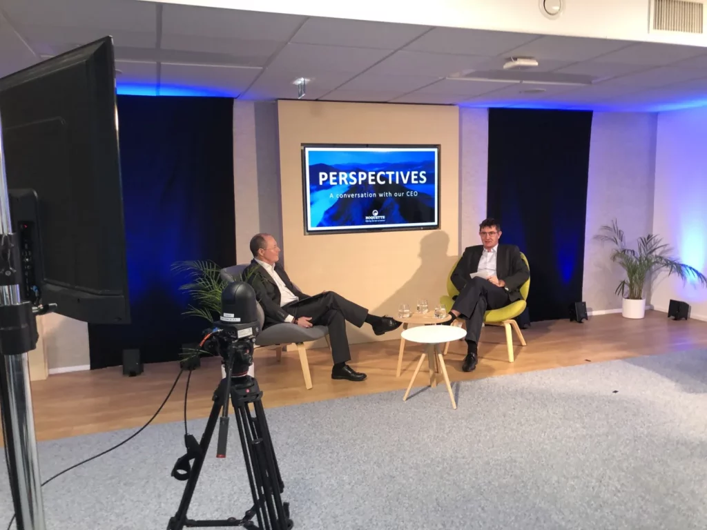 Interview entre le directeur de la communication et le DG pour l’émission interne Roquette