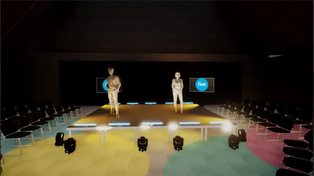 Scénographie 3D des vœux d’entreprise RTE sur le thème des JO