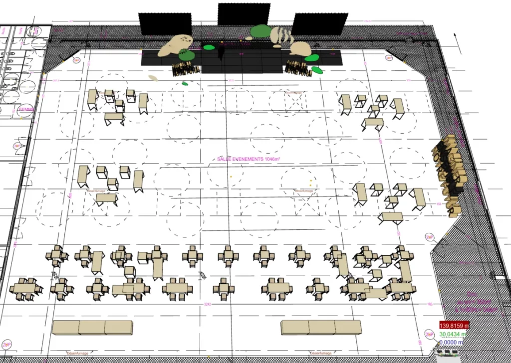 Plan 3D de la salle Event Leroy Merlin pour Vision LMFR