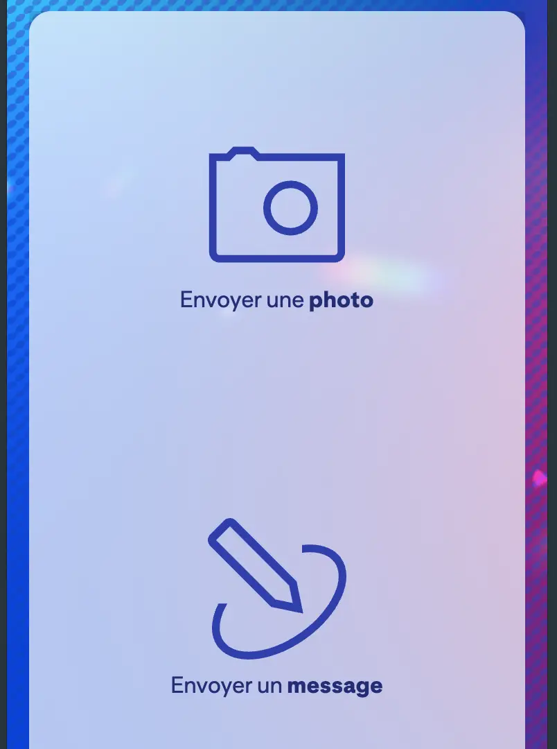 Décathlon application envoi photo social wall