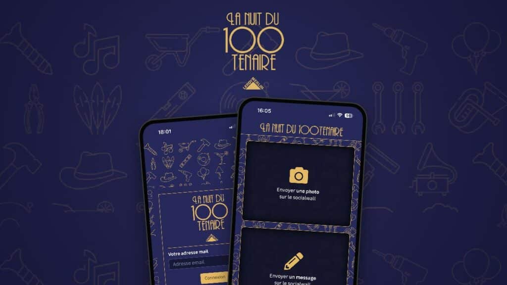 Logo La Nuit du 100tenaire Leroy Merlin et jeu interactif en direct sur smartphone : connexion et social wall