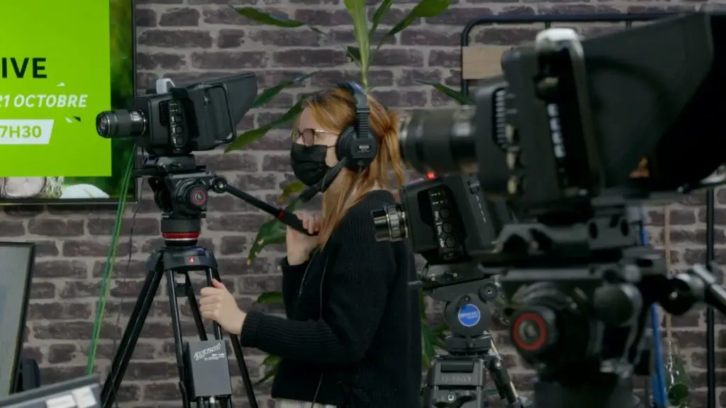 Tournage multicaméra de la Sélection des pros Leroy Merlin : cadreuse et caméras en plateau