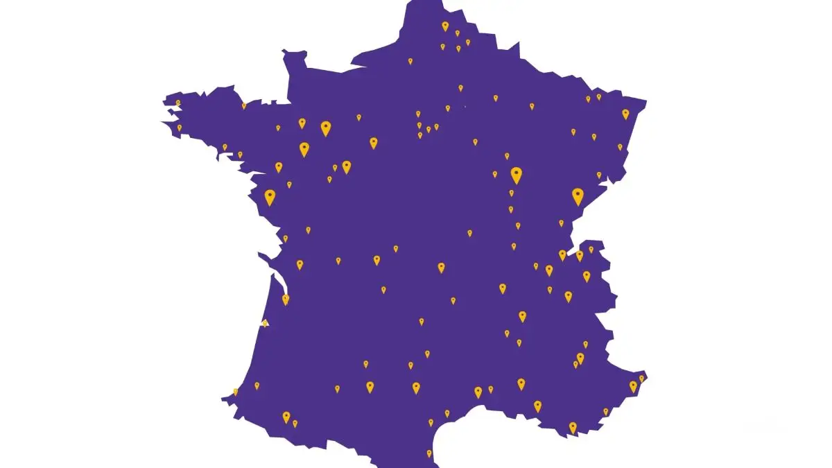 Vidéo anniversaire Réseau Entreprendre : carte de France du réseau en séquence animée