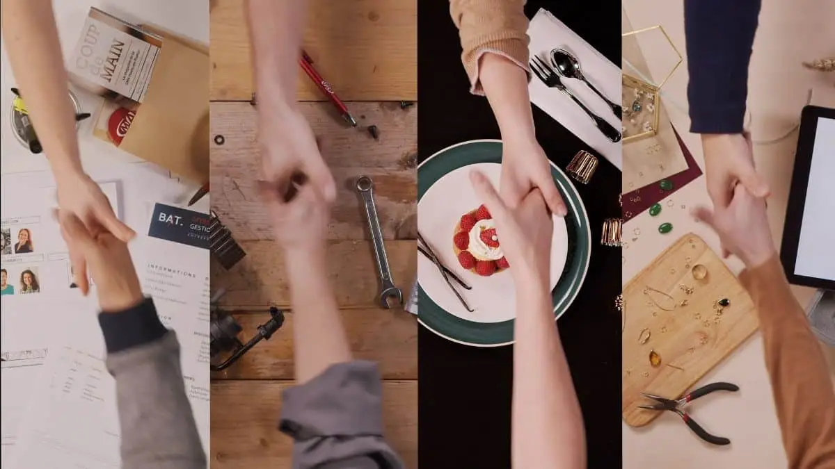 Vidéo institutionnelle CMA : poignées de main entre artisans et conseillers