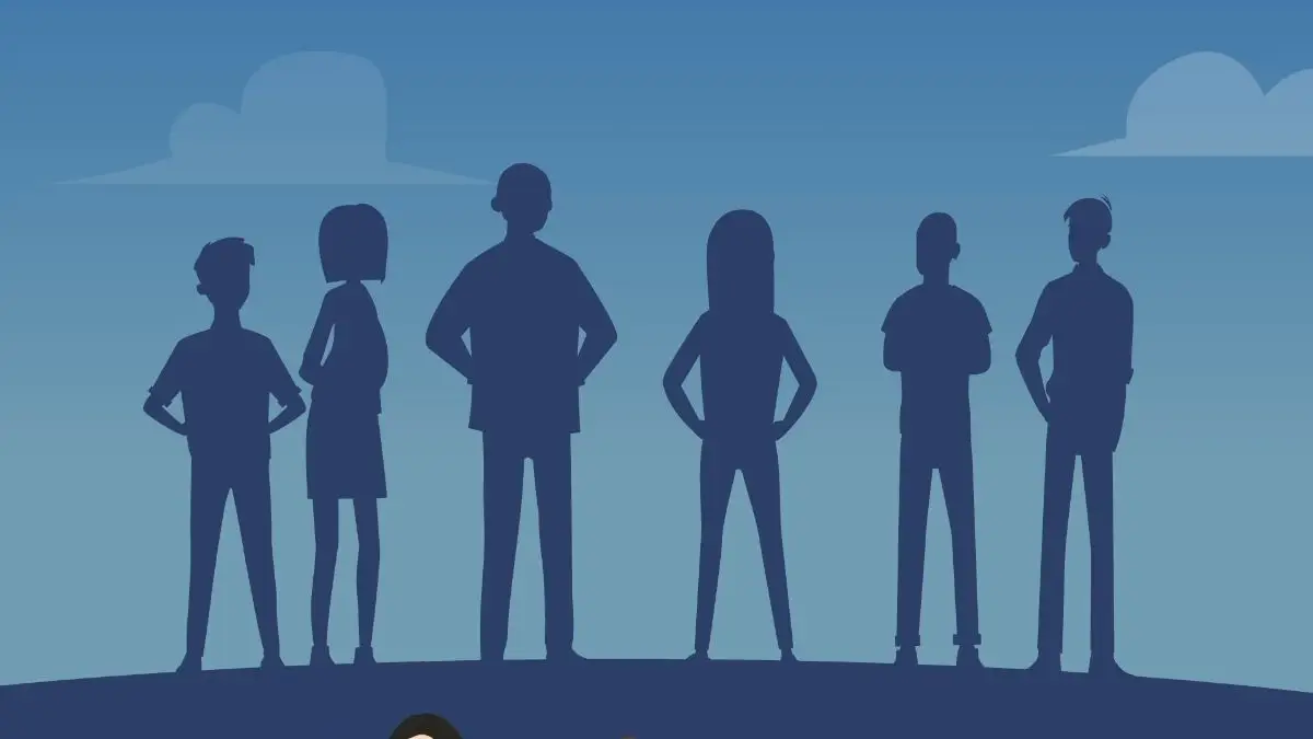 Vidéo motion design Auchan : silhouettes des équipes réunies autour du projet