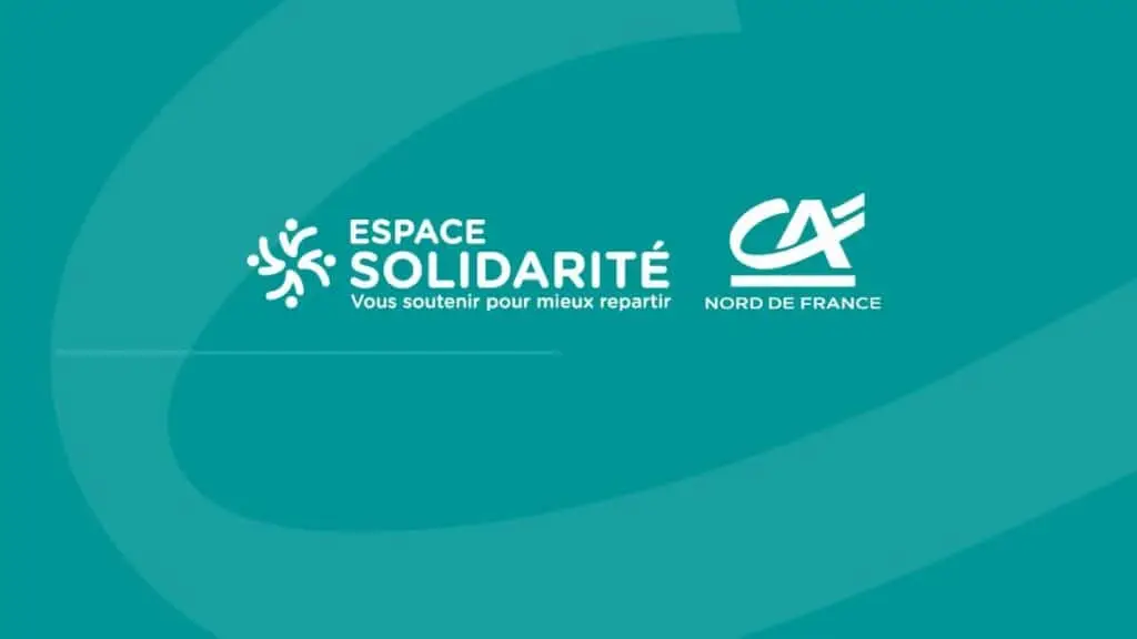Vidéo motion design Espace Solidarité : logo Espace Solidarité et Crédit Agricole Nord de France
