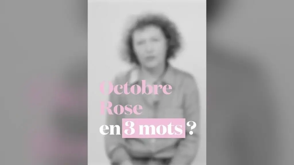 Vidéo témoignage RougeGorge : carton graphique Octobre Rose en 3 mots